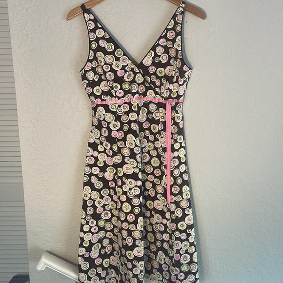 Becky & Max Brown Pink Rockabilly Dress Cupcake Fit Flare Twee 50s - Picture 1 of 6